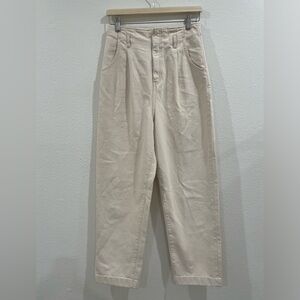 Massimo Dutti Cream Wide Leg Barrel Cream Pants JeansHigh Waisted Size 4 Women’s